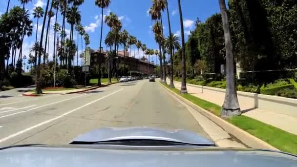 Highway driving city suburban traffic Beverly Hills — Stock Video