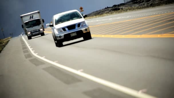 California strada desertica rurale con foschia di calore — Video Stock