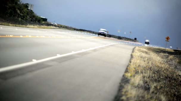 California rural desert road with heat haze — Stock Video