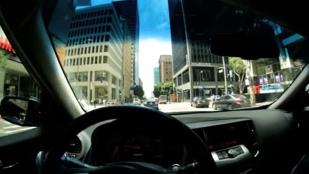 City center driving business district — Stock Video