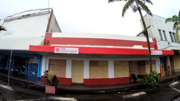 Hilo en el centro después del huracán tropical — Vídeos de Stock