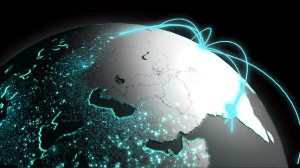 3d Geschäftskommunikation globale Bewegungsgrafik — Stockvideo