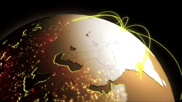 Comunicación empresarial 3D gráficos de movimiento global — Vídeos de Stock