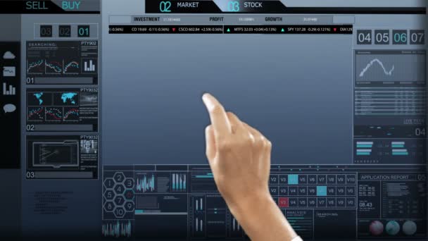 Kereskedelmi pénzügyi világméretű technológia bemutatása — Stock videók