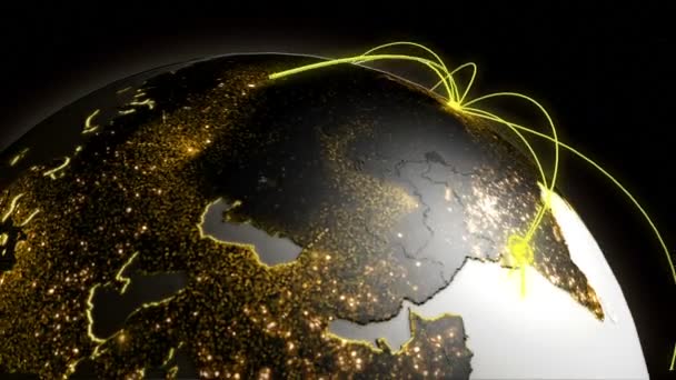 3D obchodní komunikace globální pohybová grafika — Stock video