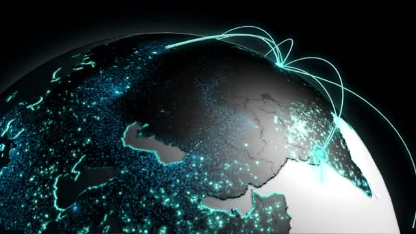 3D ділова комунікація глобальна графіка руху — стокове відео