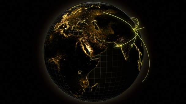 Comunicación empresarial 3D gráficos de movimiento global — Vídeos de Stock
