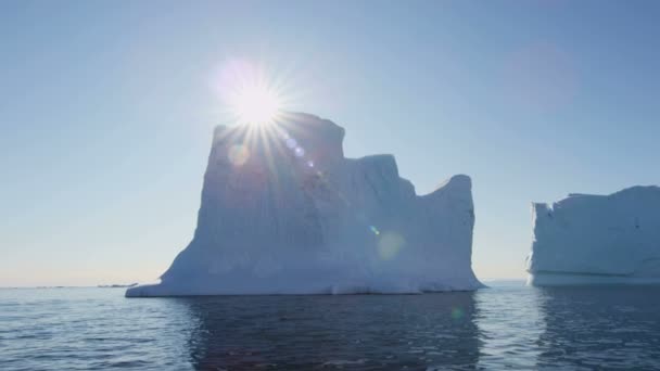 Icefjord landschap Disko Baai Groenland — Stockvideo