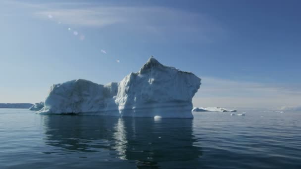Fiordo di banchi di ghiaccio alla deriva della Groenlandia — Video Stock
