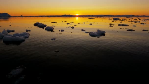 Παγετώνας και Φιόρδ Ιλούλισσατ Icefjord ΔΙΣΚΟ Bay Γροιλανδία — Αρχείο Βίντεο