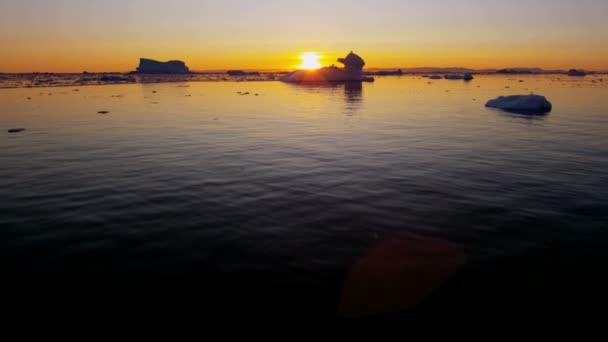 Παγετώνας και Φιόρδ Ιλούλισσατ Icefjord ΔΙΣΚΟ Bay Γροιλανδία — Αρχείο Βίντεο