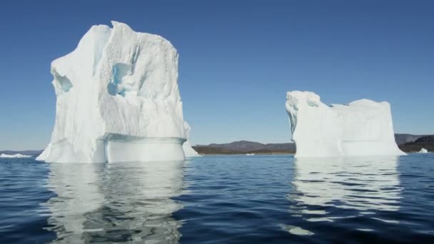 Icebergs Disko Bay Groenlândia — Vídeo de Stock