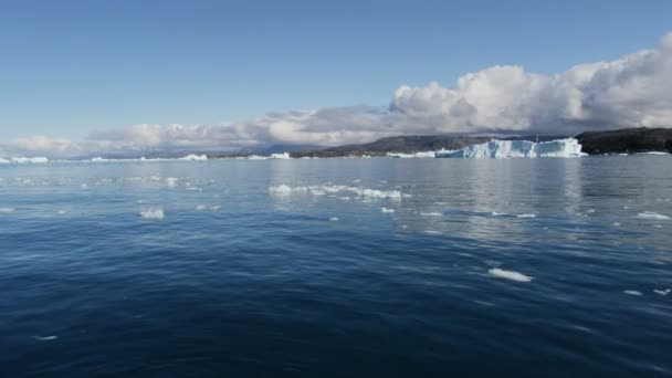 Ijsbergen Disko Baai Groenland — Stockvideo