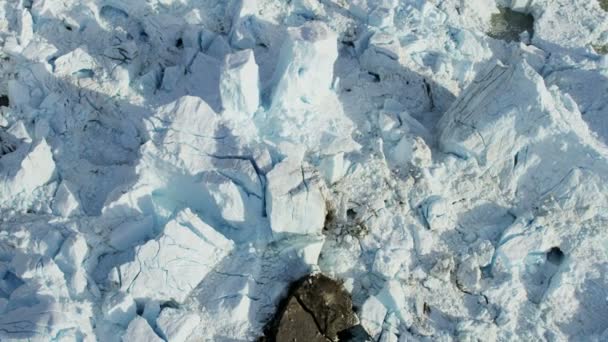 Antenne Groenland Disko Baai gletsjer — Stockvideo