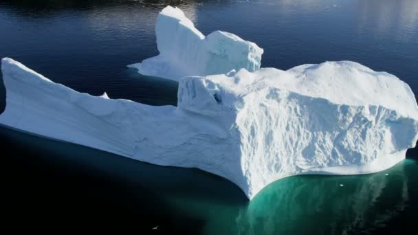 Disko Bay massa de gelo glaciar flutuante — Vídeo de Stock