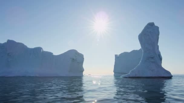 Παγετώνας και Φιόρδ Ιλούλισσατ Icefjord ΔΙΣΚΟ Bay Γροιλανδία — Αρχείο Βίντεο