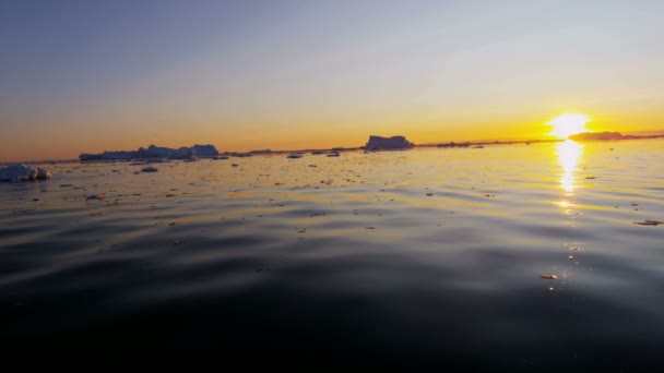 Iceberg glaciaire flottant de Disko Bay Groenland — Video