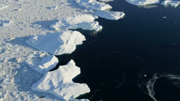 Fiordo de hielo aéreo Ilulissat Groenlandia — Vídeos de Stock