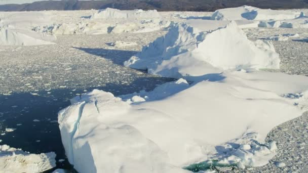 Groenlandia masa de hielo glaciar flotante — Vídeos de Stock