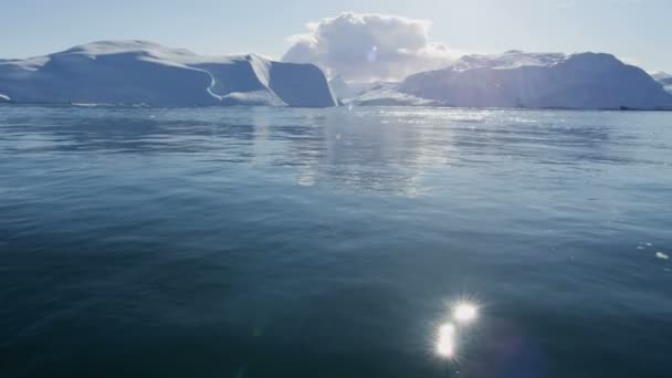 Greenland drifting ice floes fjord — Stock Video