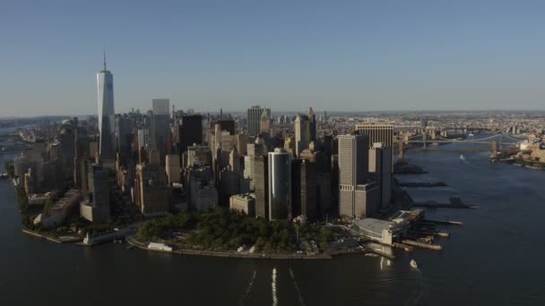 Wtc Wolkenkratzer Finanzdistrikt New York — Stockvideo