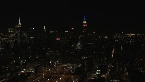 Oświetlony Chrysler Building Nowy Jork — Wideo stockowe