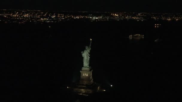 Világító New York-i Szabadság-szobor — Stock videók