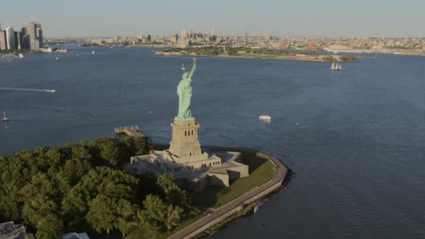 Άγαλμα της ελευθερίας του Μανχάταν Νέα Υόρκη — Αρχείο Βίντεο