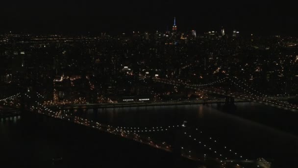 曼哈顿照亮摩天大楼 纽约 — 图库视频影像