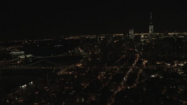 Manhattan illuminated Skyscrapers New York — Stock Video