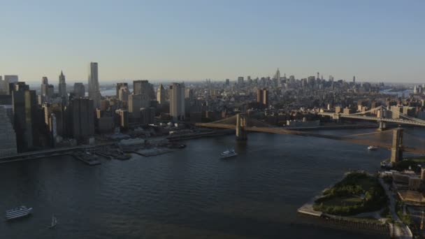 Ponte WTC Manhattan Ponte Brooklyn — Vídeo de Stock