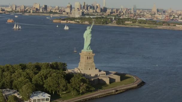 Manhattan Özgürlük Heykeli New York — Stok video