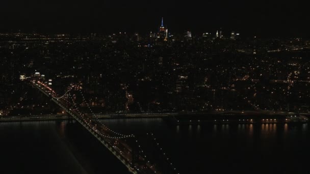 Manhattan rascacielos iluminados Nueva York — Vídeo de stock