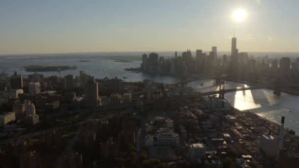 WTC Liberty Island Brooklyn Bridge — Stockvideo