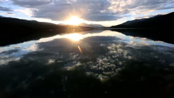 Spirit Lake paesaggio panoramico al tramonto — Video Stock