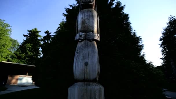 Indische Totem Pole Stanley Park — Stockvideo