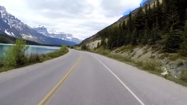 Road trip on highway 93 Canada Parkway — Stock Video