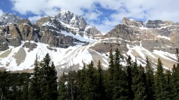 Kanada Schnee Berge Gletschersee — Stockvideo