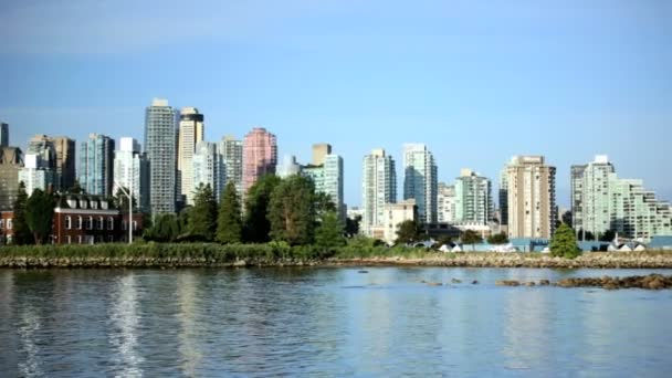 Vancouver Harbor panorama city — Stockvideo