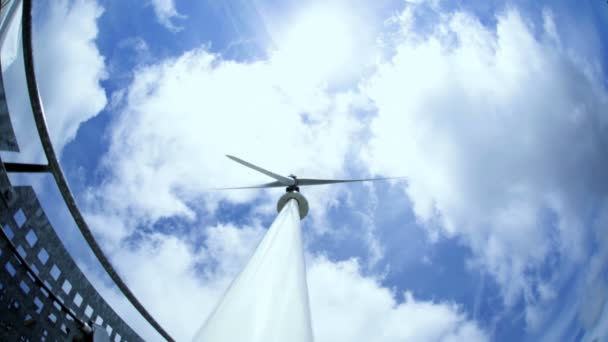 Cuchillas de turbina eólica girando Canadá — Vídeos de Stock