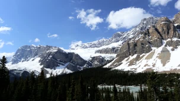 Canada Snow Mountains Glacial Lake — Stock Video