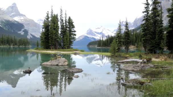 スピリット湖の風光明媚な山の風景 — ストック動画