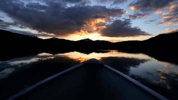 Spirit Lake naturskönt landskap vid solnedgången — Stockvideo