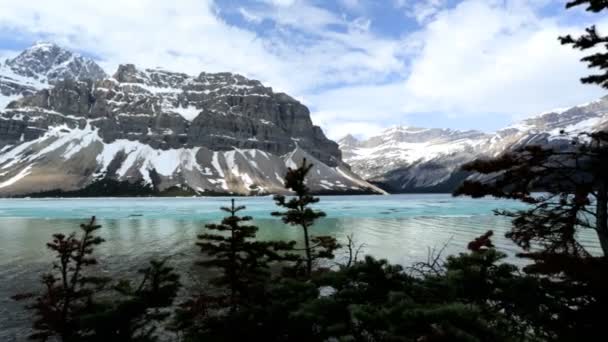 Schilderachtig landschap Icefields Parkway Canada — Stockvideo