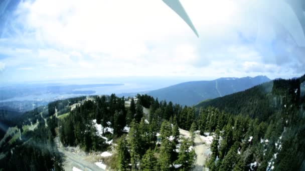 Wind turbine blades turning Canada — Stock Video