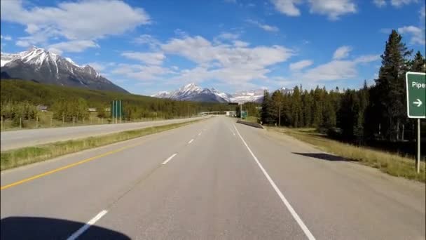 Roadtrip på Highway 93 Canada Parkway — Stockvideo