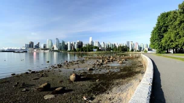 Waterfront Harbor skyskrapor Vancouver Kanada — Stockvideo