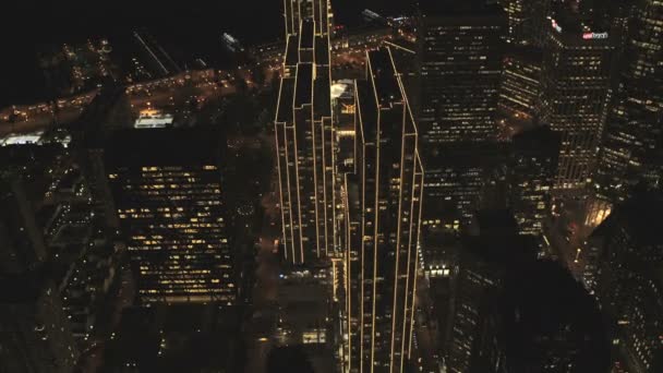 Освещенный ночной город шоссе Сан-Франциско — стоковое видео