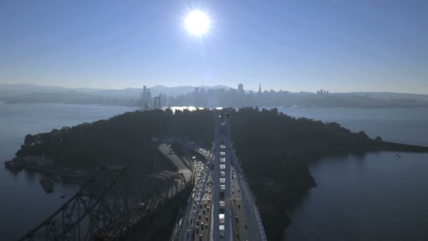 Yeni Bay Köprüsü eski Bay Köprüsü San Francisco — Stok video