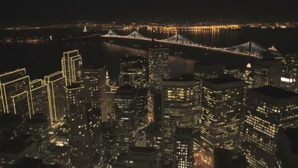 З повітряних підсвіткою хмарочоси Сан-Франциско — стокове відео